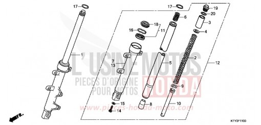 GABEL, VORNE CBR125RC de 2012